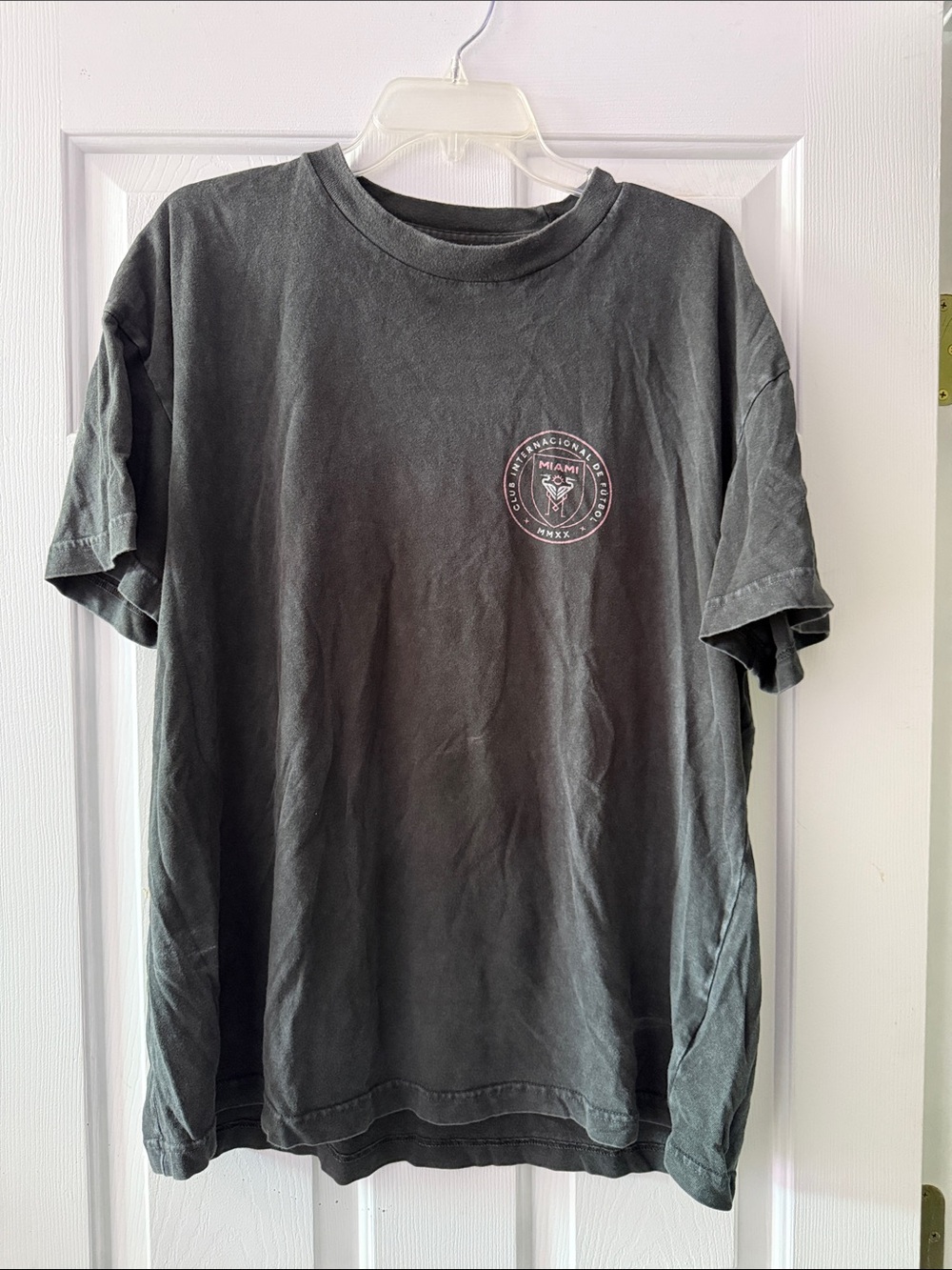 Men's Washed Black Graphic T-Shirt - Miami International Futbol